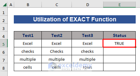 Output with using EXACT formula