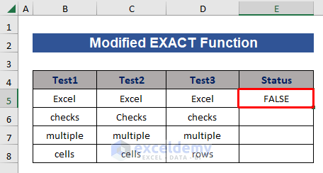 Output with Modified EXACT function