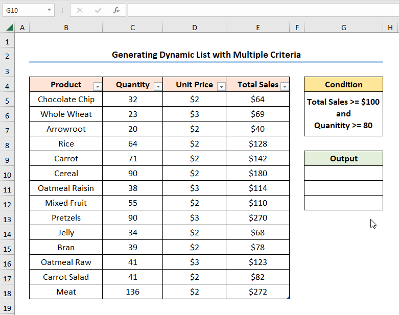 GIF showing the output of excel create dynamic list from table