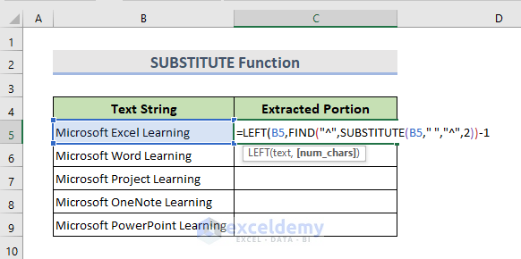 SUBSTITUTE Function Before the nth Occurrence of a Character