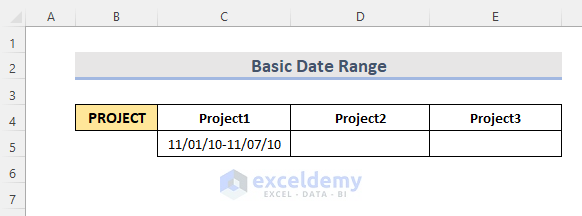 Excel Formula for Horizontal Date Range
