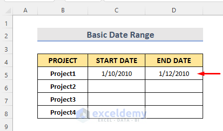 Excel Formula for Basic Date Range