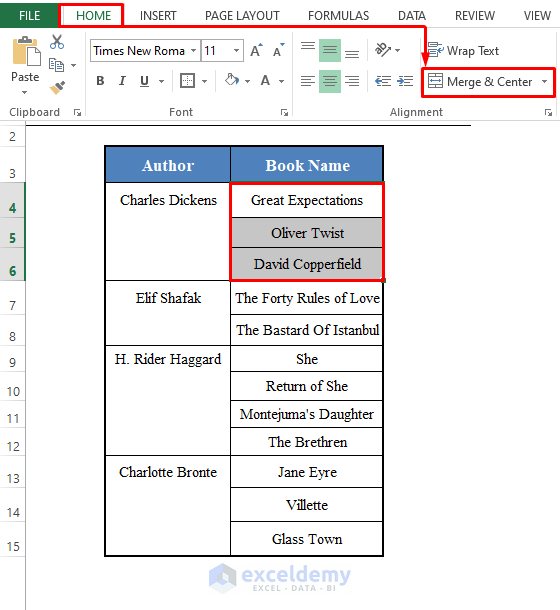 Merge & Center Tool to Merge Cells Vertically Without Losing Data in Excel