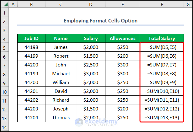 excel show formula as text in another cell with Format Cells Option 