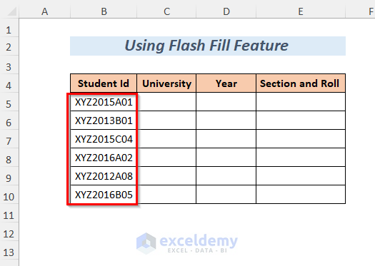 Data for Using Flash Fill