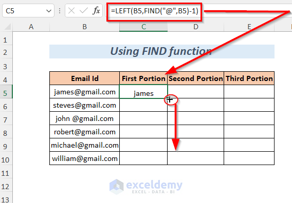 using FIND function