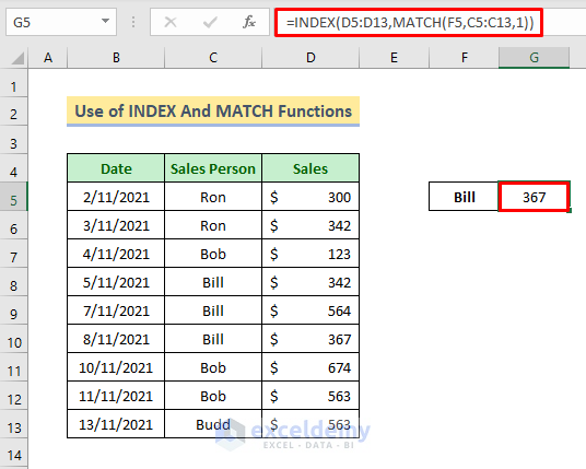 Method 2: Use INDEX and MATCH Functions to Find Last Value in Column