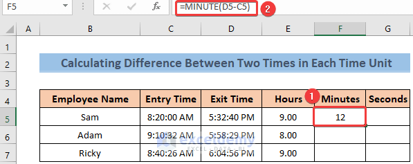 Formula to Calculate Time Difference Between Two Dates and Times in Minutes in Excel