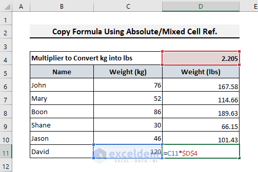 How to Copy Formula Not Changing Cell References