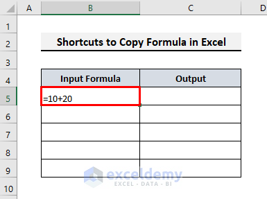Shortcuts to Copy a Formula in Excel