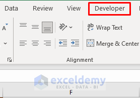 Enable Developer Option to Open VBA Window in Excel