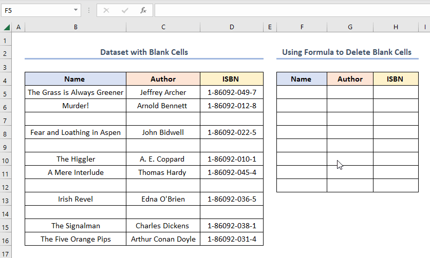 How to Delete Blank Rows in Excel and Shift Data Up Using Formula