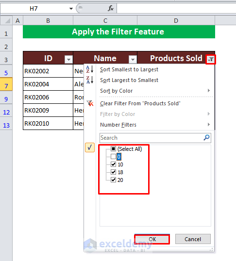 Apply the Filter Feature to Delete Every Other Row in Excel 