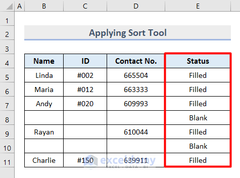 Eliminate Multiple Rows with Sort Tool in Excel