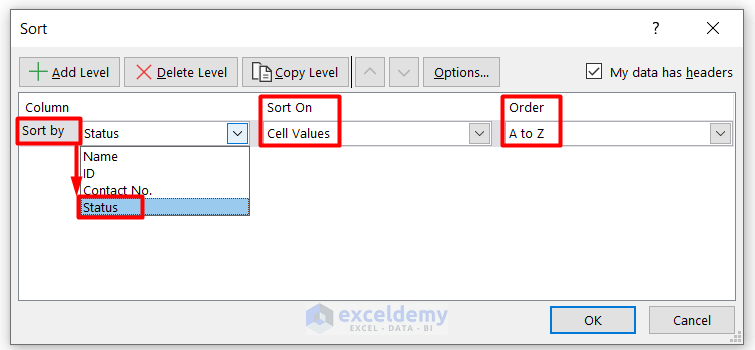 Eliminate Multiple Rows with Sort Tool in Excel
