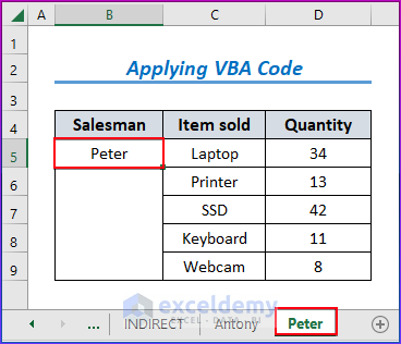 Showing Results for Applying VBA Code 