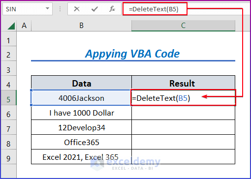 Applying VBA Code with formula 