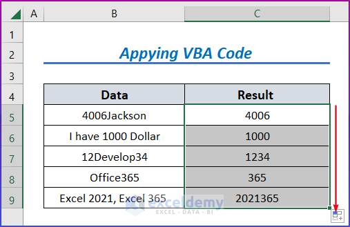 Showing Results for Applying VBA Code 