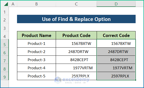 Utilize Find and Replace Option to Remove Space in Excel Before Numbers