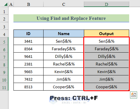 Opening find and replace window with CTRL+F command
