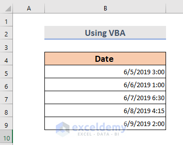VBA Code to Remove Time from Date in Excel
