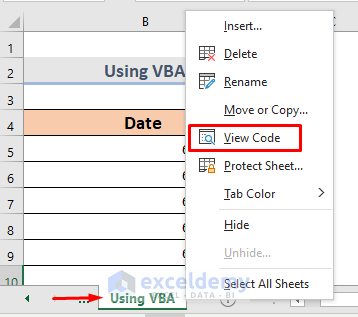 VBA Code to Remove Time from Date in Excel