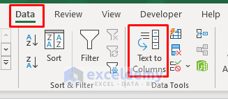 Applying ‘Text to Columns’ Feature to Remove Time