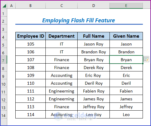 Showing Results for Employing Flash Fill Feature to Remove the Last 3 Characters in Excel