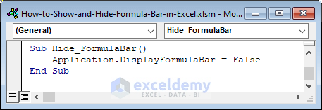 VBA macro to hide formula bar