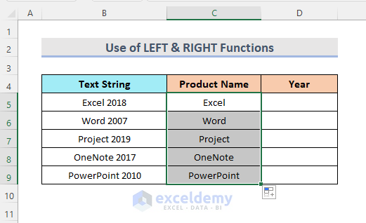 Excel LEFT & RIGHT Functions to Split One Column into Multiple Columns