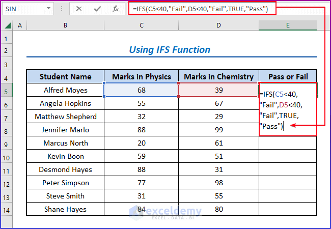 Using Excel IFS Function instead of IF for AND Type Criteria between Multiple Ranges