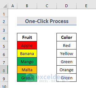 One-Click Process to Use Format Painter in Excel
