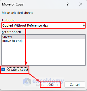 Copy worksheet to another workbook in excel
