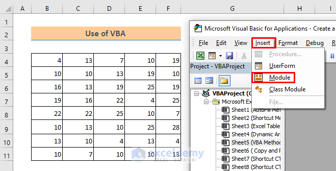 Method 5: Insert VBA Method To Create Formula in Multiple Cells in Excel