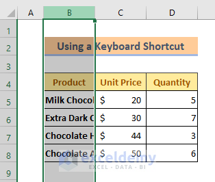 Using a Keyboard Shortcut to Make Excel Cells Expand Automatically