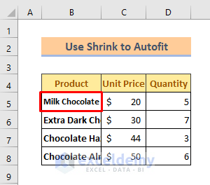 Shrink to Fit Option to AutoFit Cells in Excel