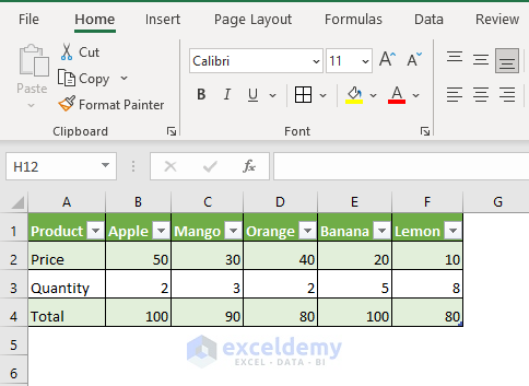 Method 4: Using Power Query in Excel to Transpose