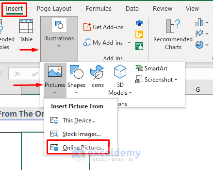 Insert Picture from Online into Excel Cell