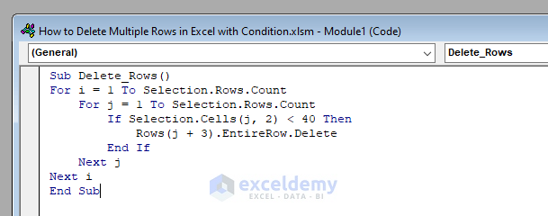 Macro to Delete Rows Based on Criteria in Excel