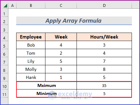 Apply Array Formula for Multiplication in Excel