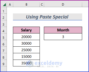 An Alternative to Excel Multiplication Formula: Multiply Operation of Paste Special Feature