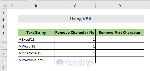 Using VBA Code to Remove the First Character in Excel