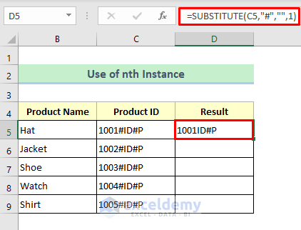 Excel SUBSTITUTE Function to Remove the nth Instance of a Specific Character