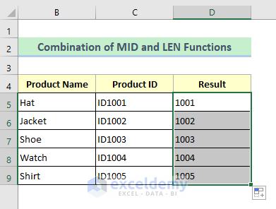 MID and LEN Functions to Remove Certain Character from a Cell in Excel