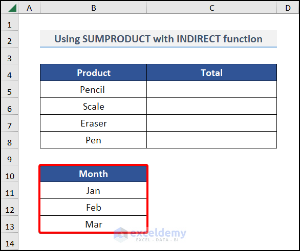 Modify dataset for sumproduct across multiple sheets in Excel