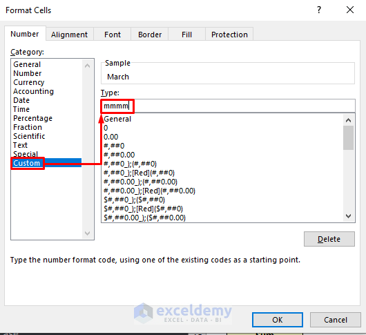 Format Cells Dialog box for SUMIFS And EOMONTH Functions to Sum in A Specific Month