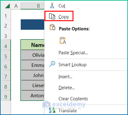 Transpose Array with Paste Special Feature in Excel