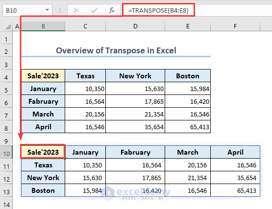 An Overview image of Transpose in Excel