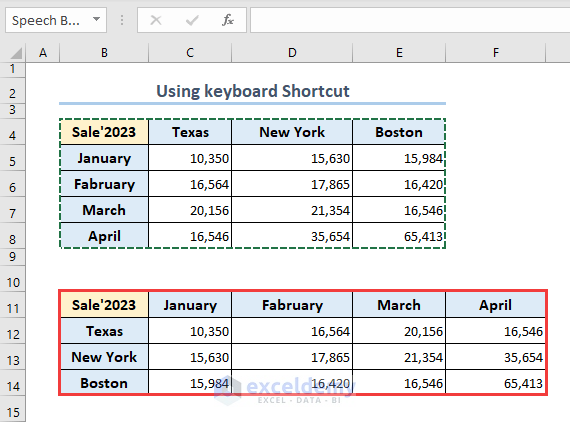 Getting the transposed data in Excel