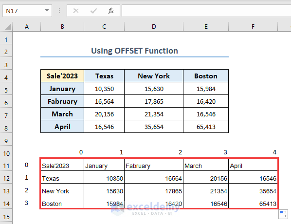 Achieving the transposed data in Excel